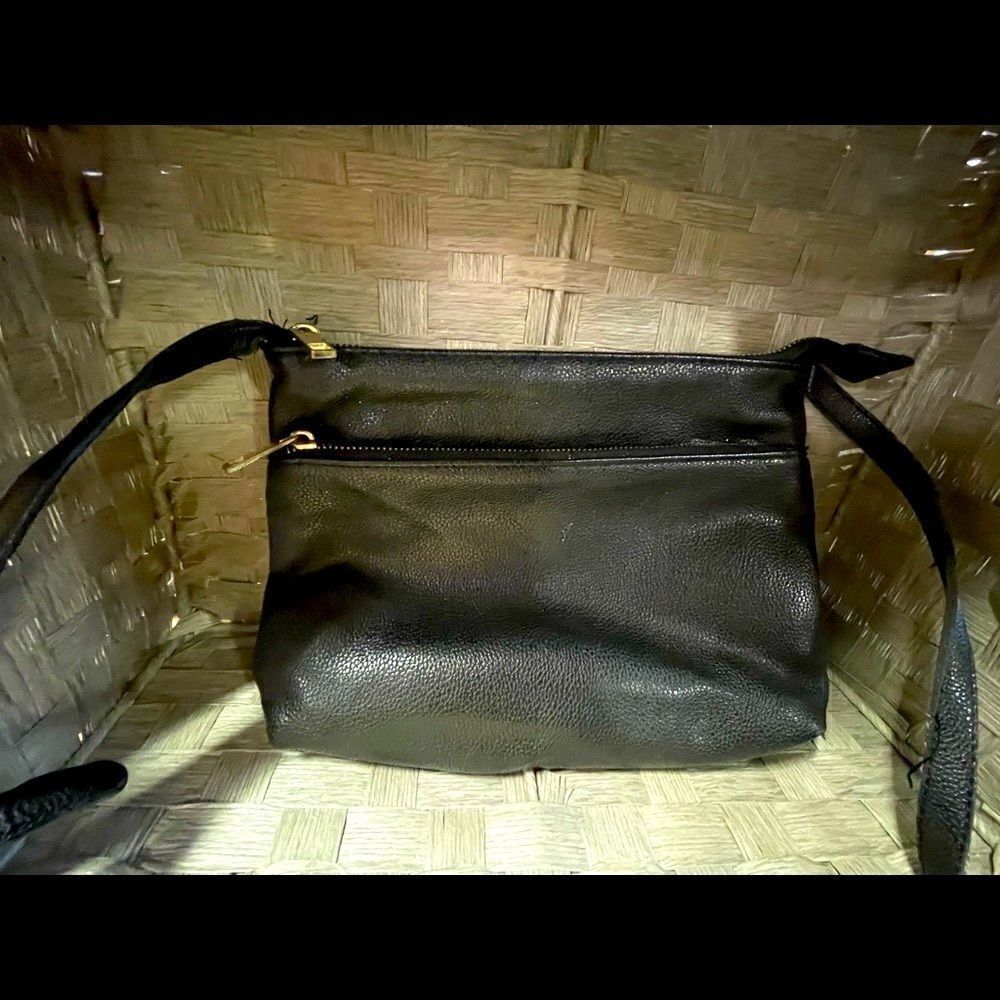 Black Pleather Crossbody 